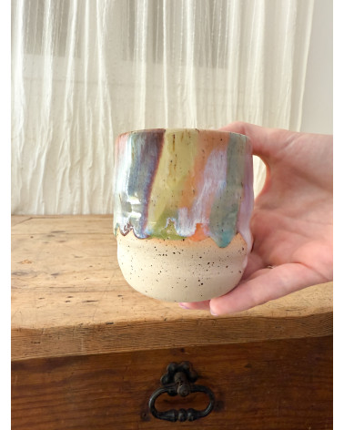 Mug Joy arc en ciel artisanal en céramique fait main