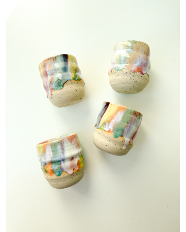 Mug Joy arc en ciel artisanal en céramique fait main