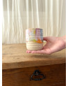 Handmade artisanal ceramic rainbow cup