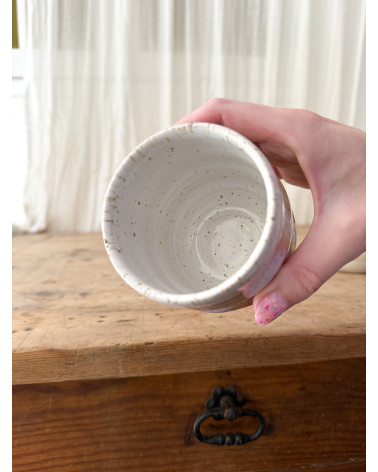 Handmade artisanal ceramic rainbow cup