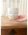 Handmade artisanal ceramic rainbow confetti cup