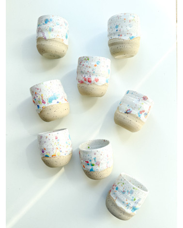 Mug Joy arc en ciel confetti artisanal en céramique fait main