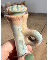 Handmade artisanal ceramic rainbow bud vase