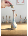 Handmade artisanal ceramic rainbow bud vase