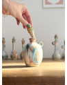 Handmade artisanal ceramic rainbow bud vase