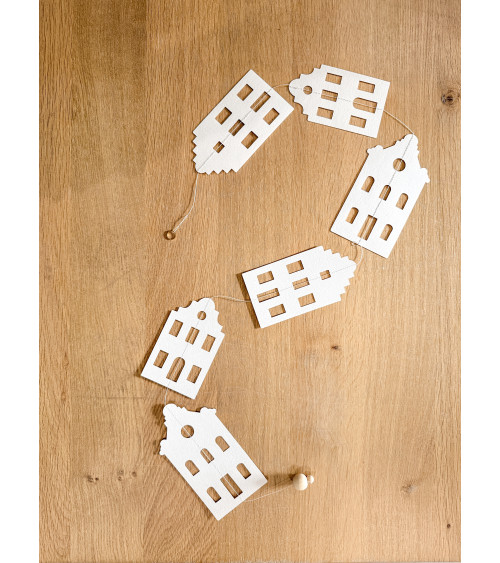 Artisanal paper garland of canal houses