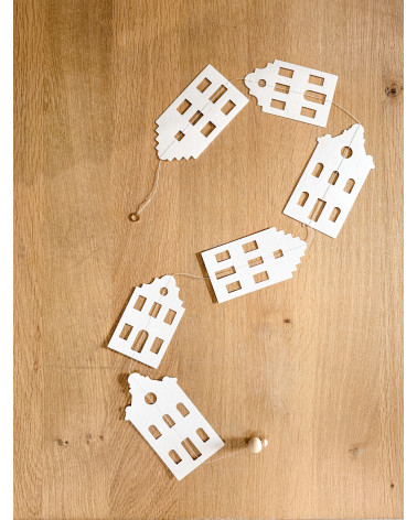 Guirlande papier maisons Amsterdam artisanale