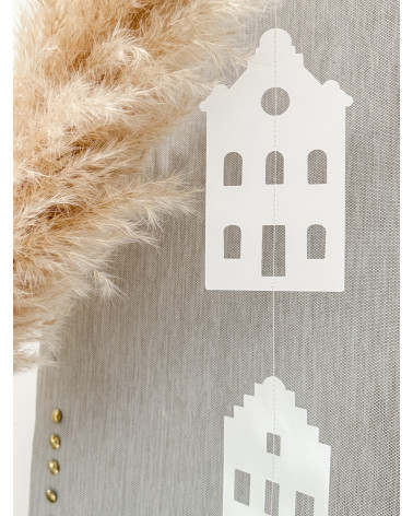 Artisanal paper garland of canal houses