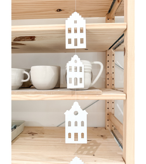 Guirlande papier maisons Amsterdam artisanale