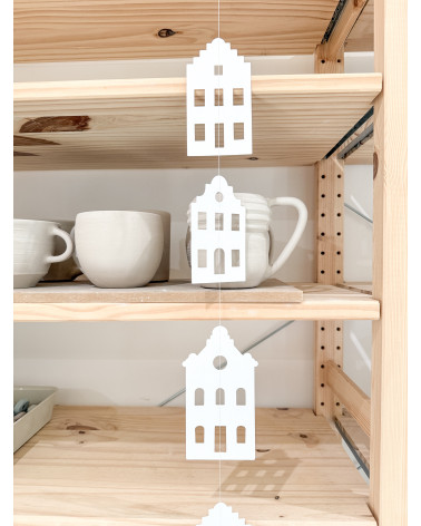 Artisanal paper garland of canal houses