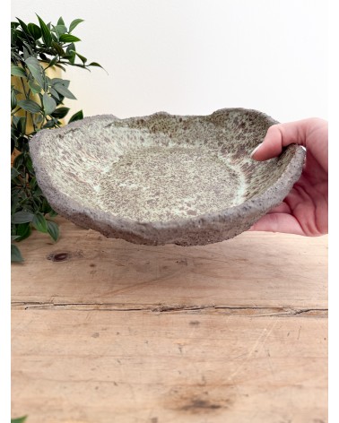Handmade artisanal ceramic turquoise platter