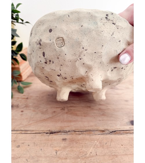 Handmade artisanal ceramic turquoise platter