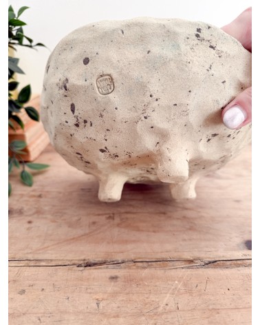 plat rugueux turquoise artisanal en céramique fait main