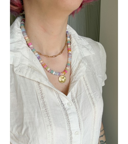 Collier bohème en pierres naturelles et perles