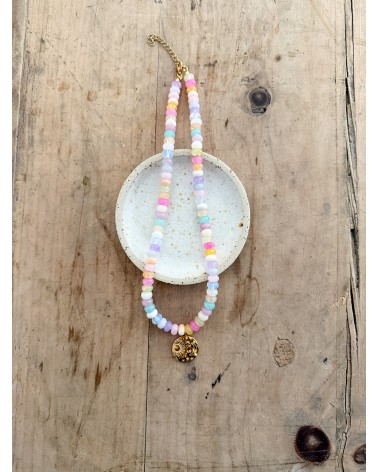 Handmade beaded natural stone necklace