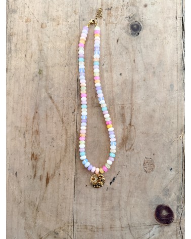 Collier bohème en pierres naturelles et perles