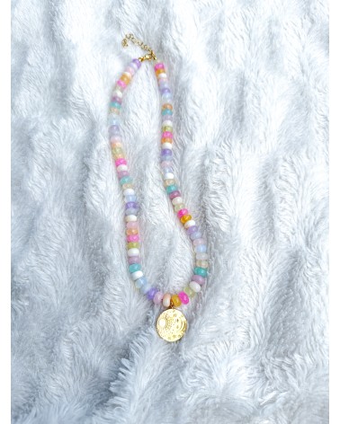 Handmade beaded natural stone necklace