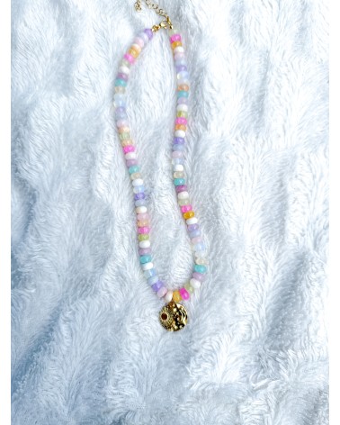 Handmade beaded natural stone necklace