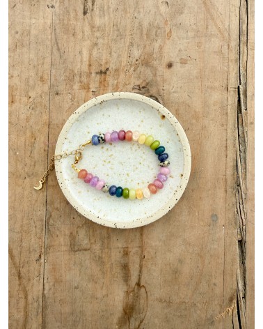 Handmade beaded natural stone bracelet