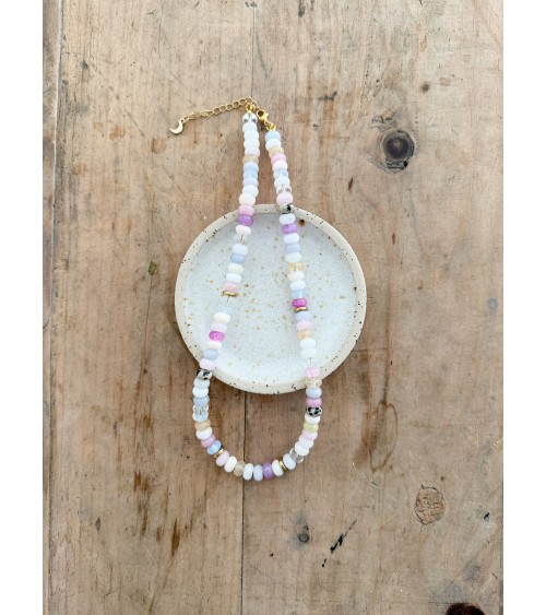 Handmade beaded natural stone necklace