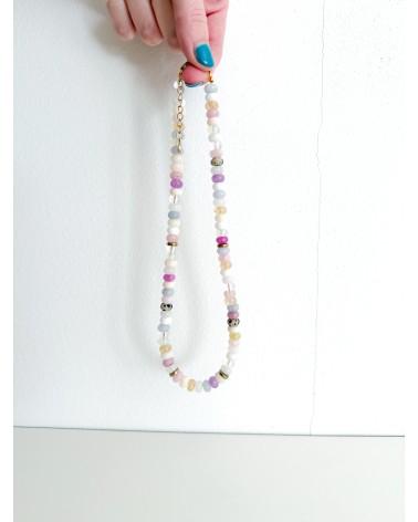 Handmade beaded natural stone necklace