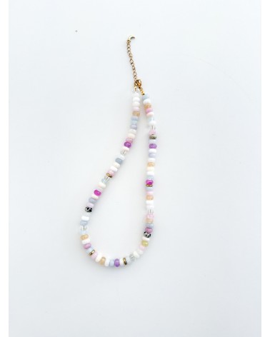 Handmade beaded natural stone necklace