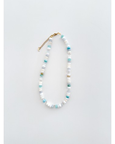 Handmade beaded natural stone necklace