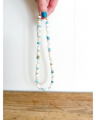 Collier bohème en pierres naturelles et perles