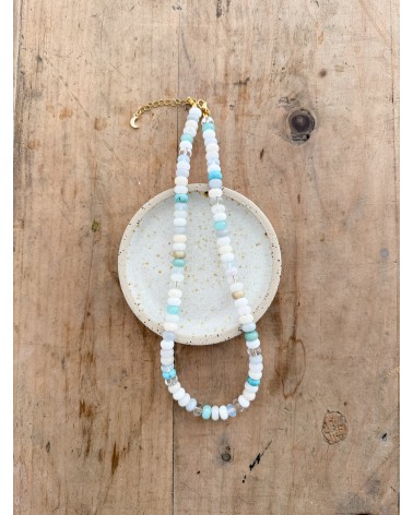 Handmade beaded natural stone necklace