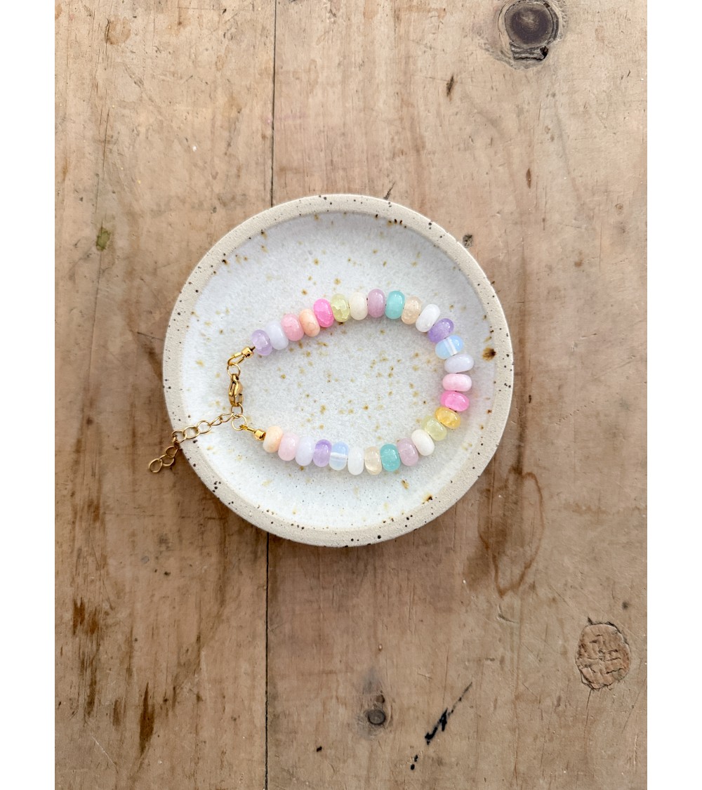 Handmade beaded natural stone bracelet