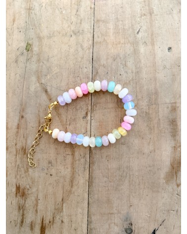 Handmade beaded natural stone bracelet