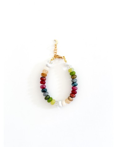 Handmade beaded natural stone bracelet