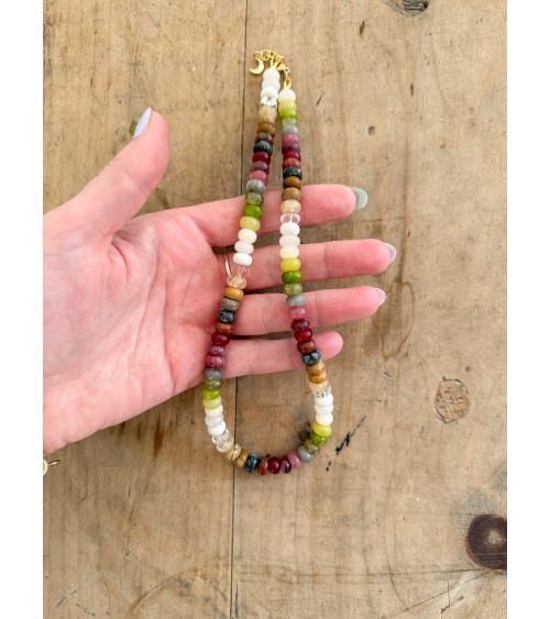 Collier bohème en pierres naturelles et perles