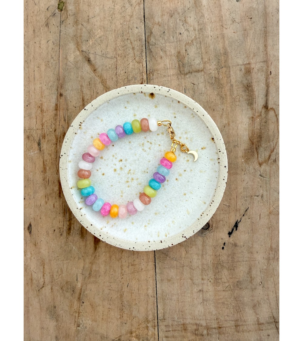 Handmade beaded natural stone bracelet