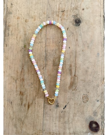 Handmade beaded natural stone necklace