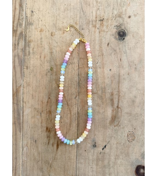 Handmade beaded natural stone necklace