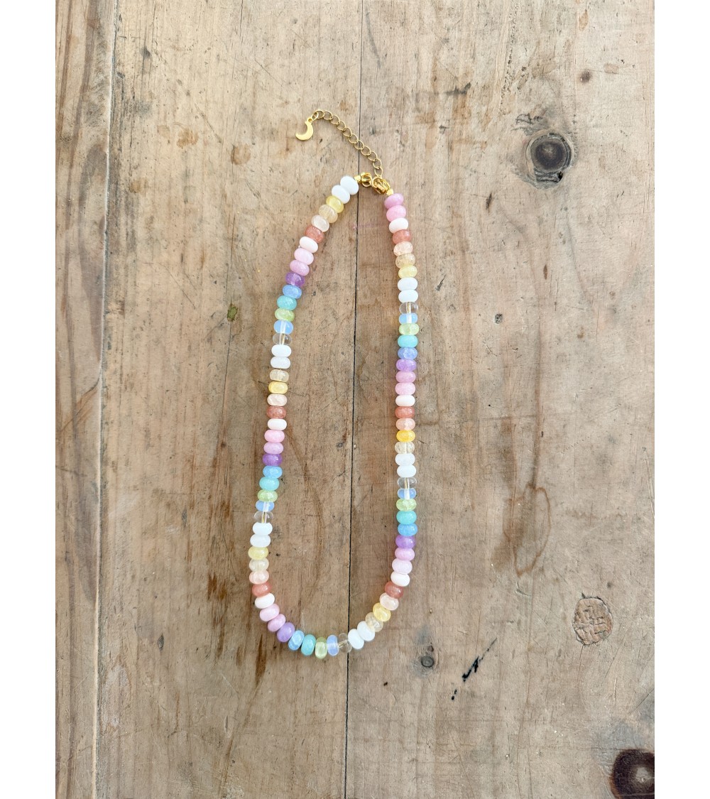 Handmade beaded natural stone necklace