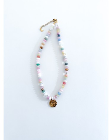 Collier bohème en pierres naturelles et perles