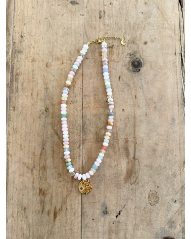 Collier bohème en pierres naturelles et perles