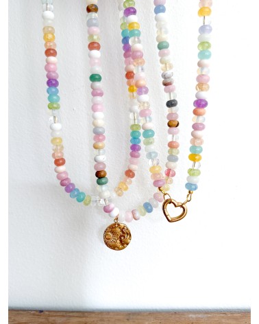 Collier bohème en pierres naturelles et perles