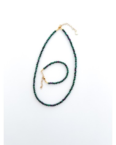 Handmade beaded natural stone necklace