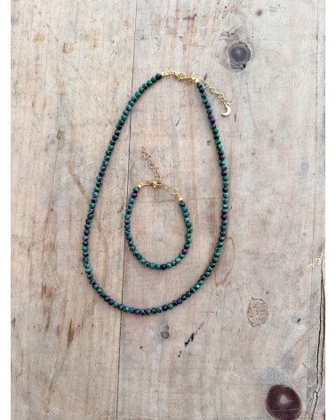 Handmade beaded natural stone necklace