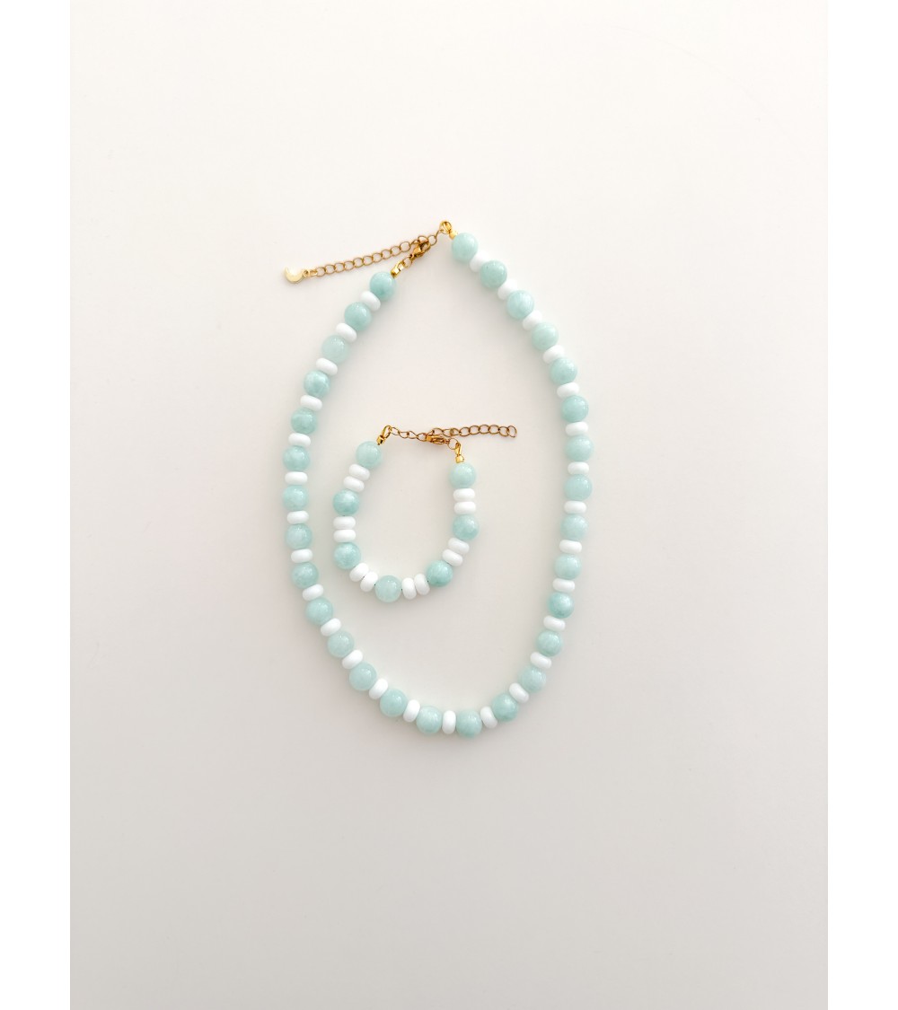 Collier bohème en pierres naturelles et perles