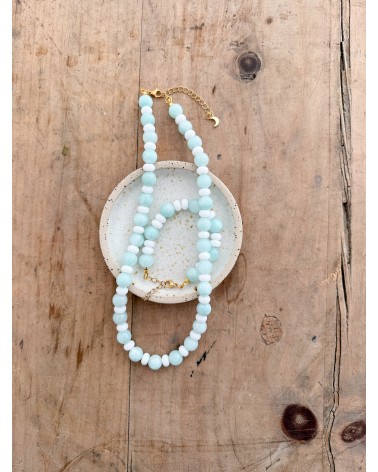 Collier bohème en pierres naturelles et perles